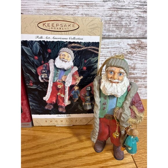 Hallmark Keepsake Ornament Folk Art Americana Collection Santa Figurines 90s - Picture 3 of 8
